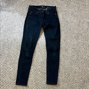7 For All Mankind Lexie Petite Deep Indigo Skinny Jeans Size 25